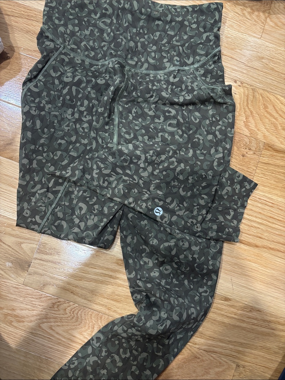 lululemon athletica Olive Green Leopard Print Leggings
